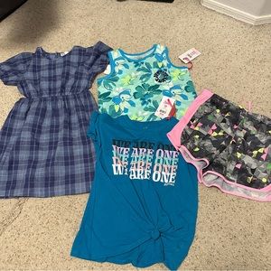 Girls 4-piece Bundle Lot (Dress, Shirts, Shorts)